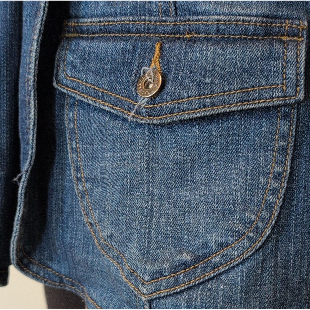 Gloria Vanderbilt Women's Blue Denim Jacket Collared Button Pockets Size XL - Picture 3 of 10